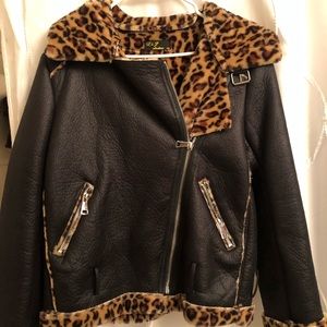 Black cheetah print blazer.